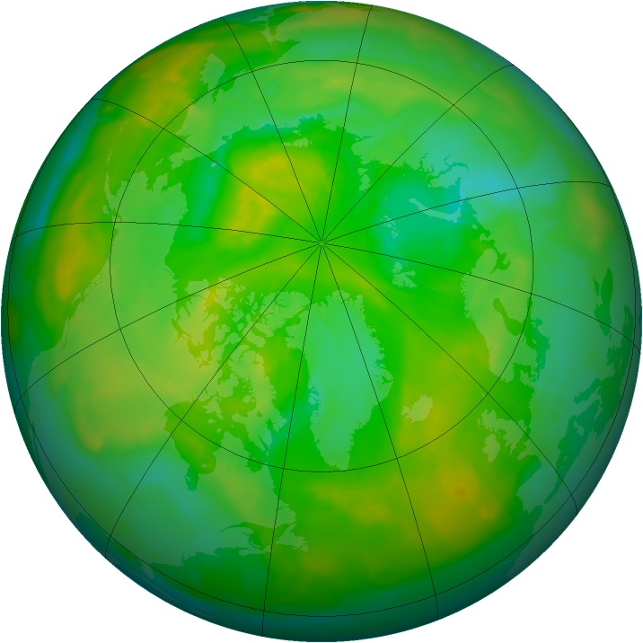 Arctic ozone map for 20 June 2012